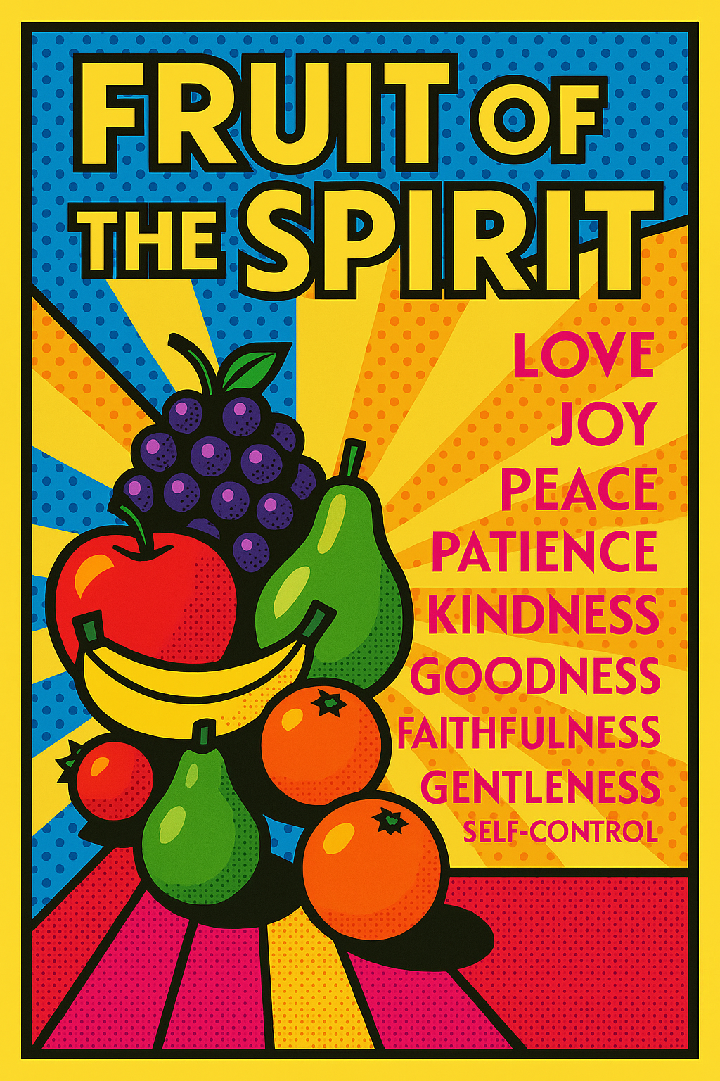 Fruit of the Spirit - Pop Art - Scriptures Illustrated