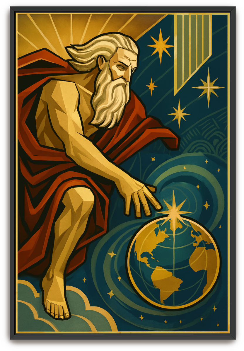 God Creates - Art Deco - Scriptures Illustrated