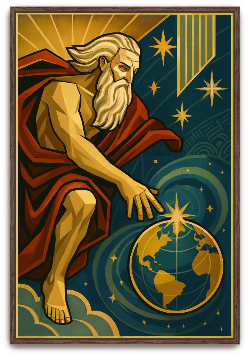 God Creates - Art Deco - Scriptures Illustrated