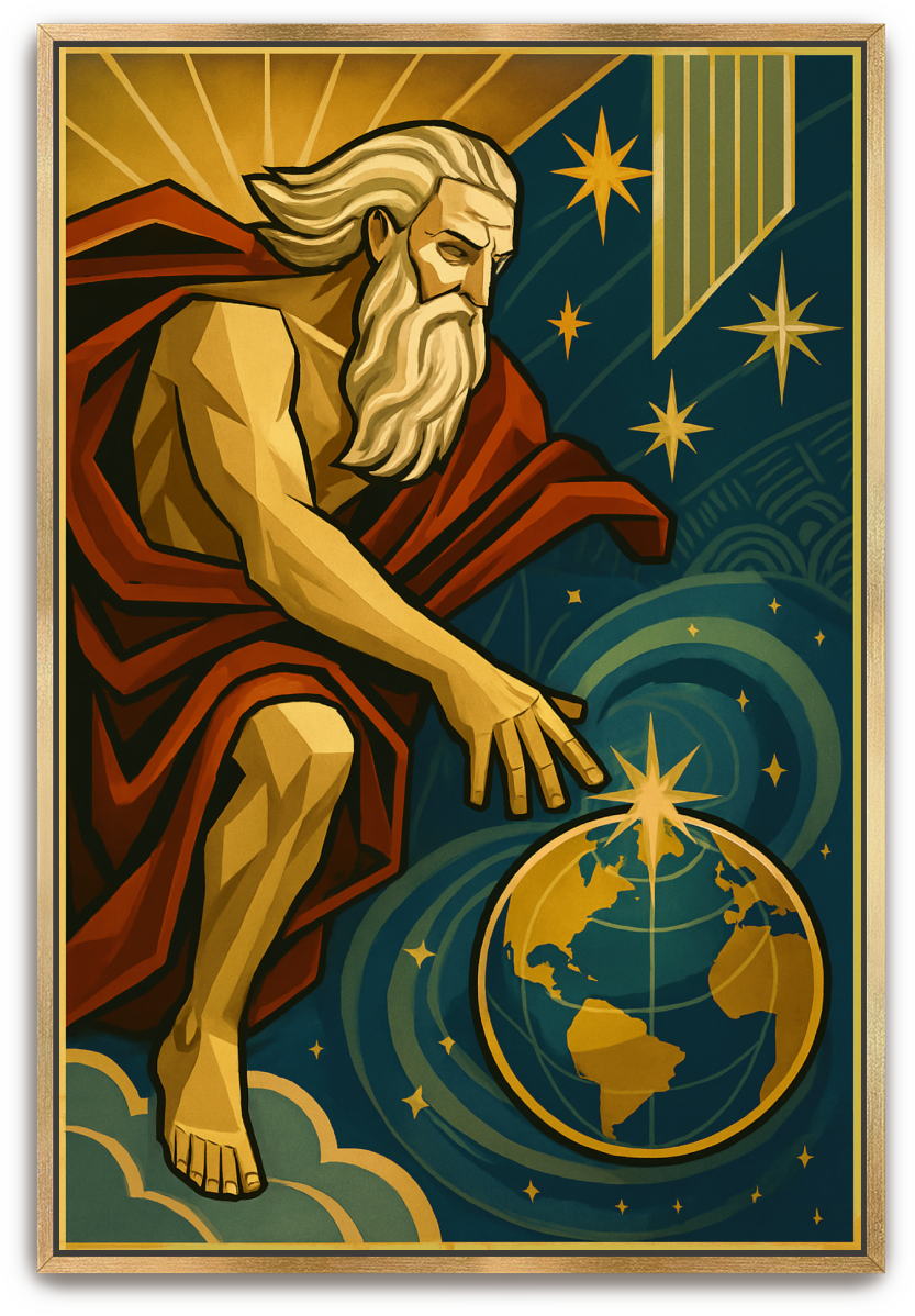 God Creates - Art Deco - Scriptures Illustrated