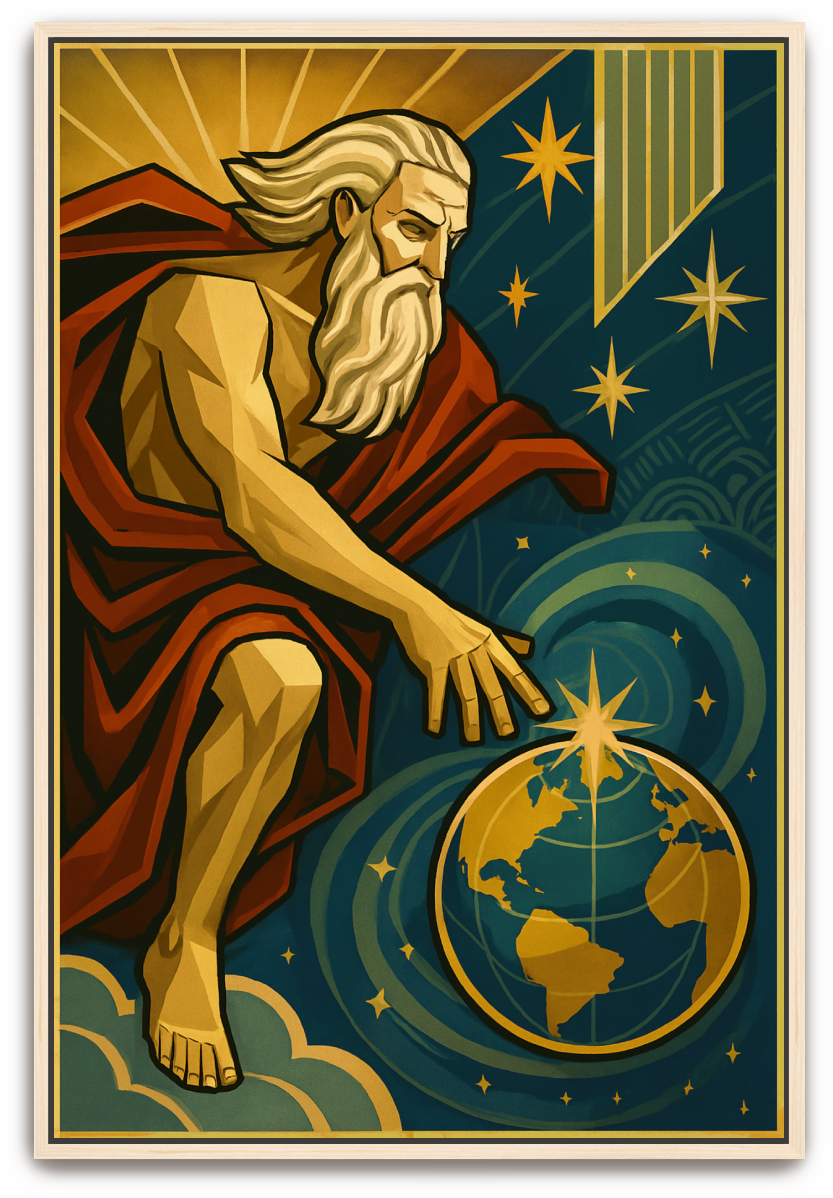 God Creates - Art Deco - Scriptures Illustrated