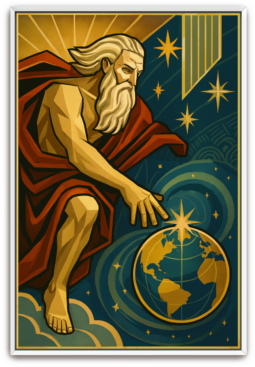 God Creates - Art Deco - Scriptures Illustrated