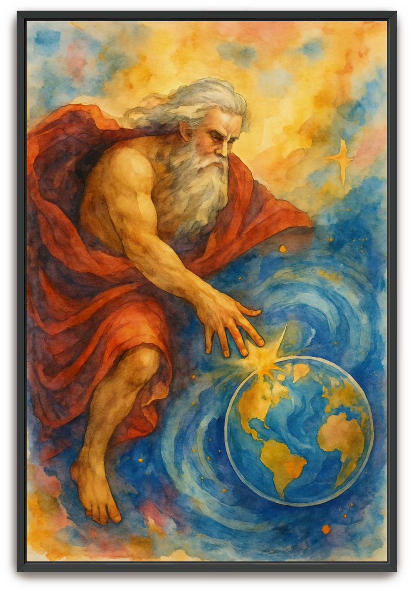 God Creates - Watercolor - Scriptures Illustrated