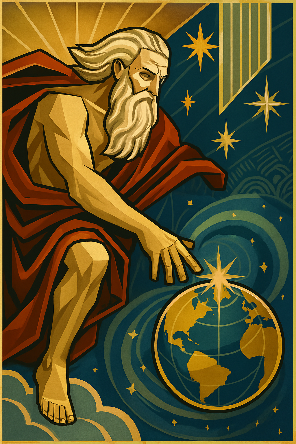 God Creates - Art Deco - Scriptures Illustrated