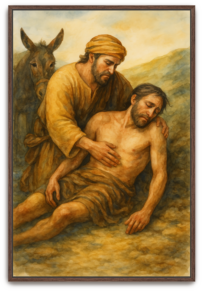 Good Samaritan - Watercolor - Scriptures Illustrated
