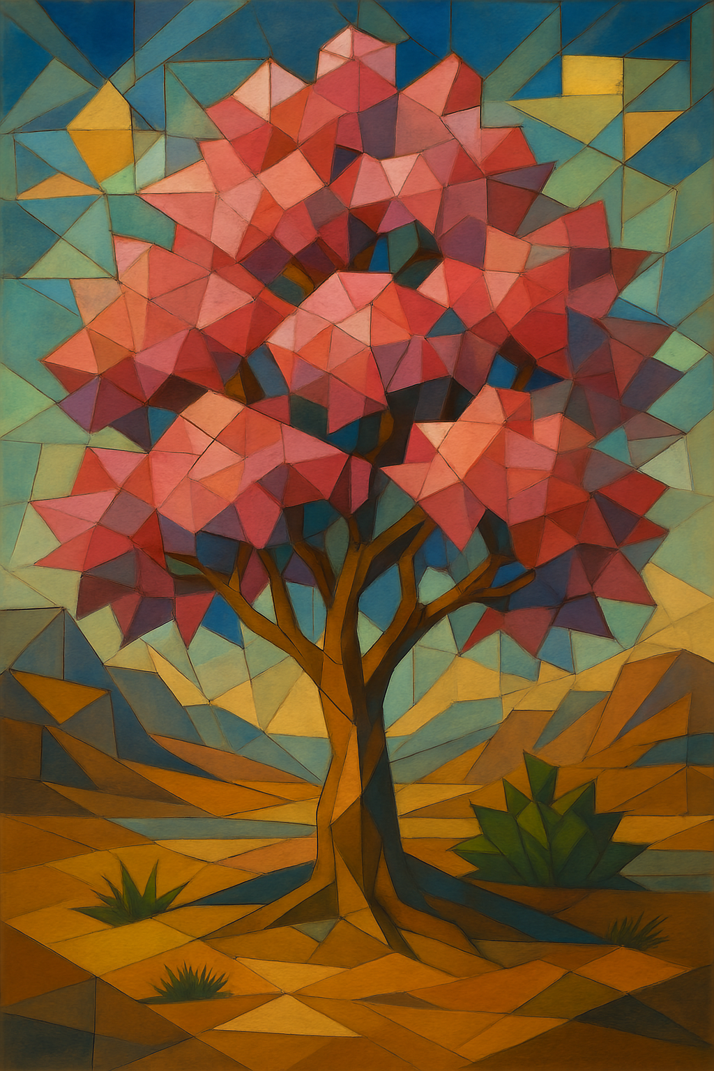 Hadassah Tree - Cubism - Scriptures Illustrated