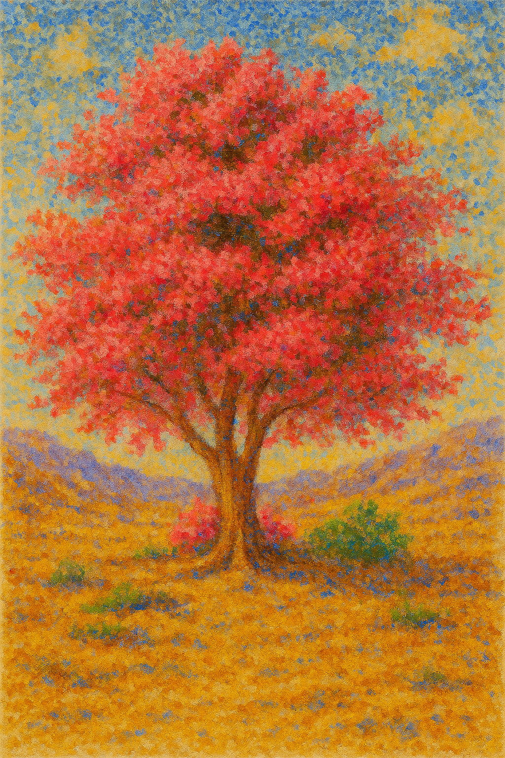 Hadassah Tree - Pointillism - Scriptures Illustrated