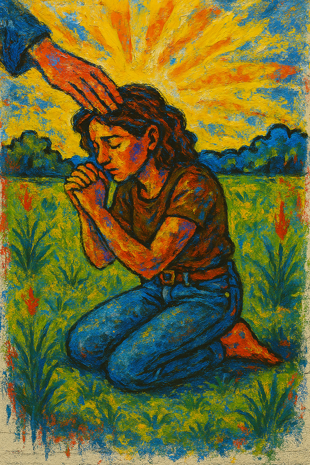 Humbled Prayer 2 - Abstract Expressionism - Scriptures Illustrated