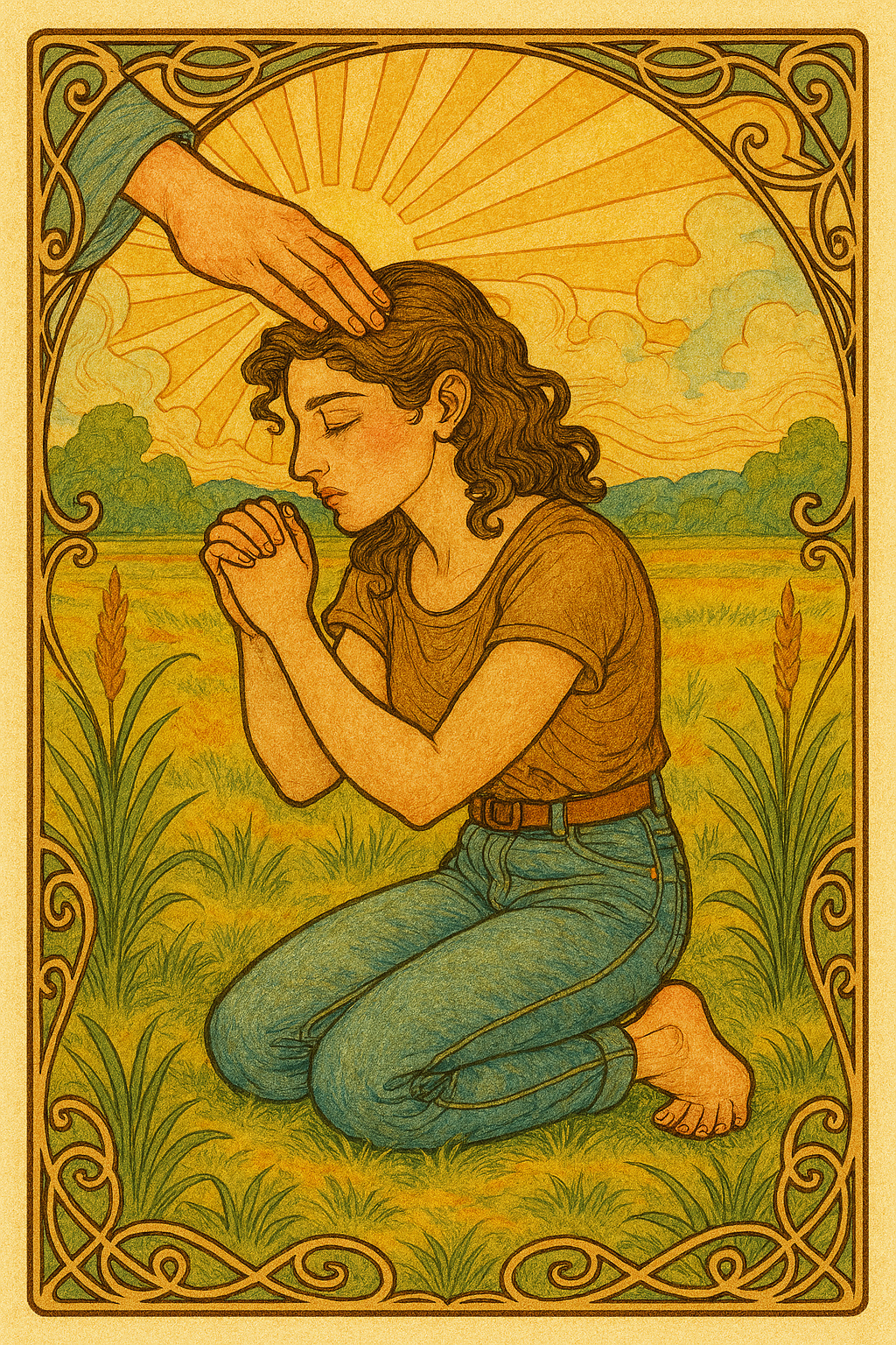 Humbled Prayer 2 - Art Nouveau - Scriptures Illustrated