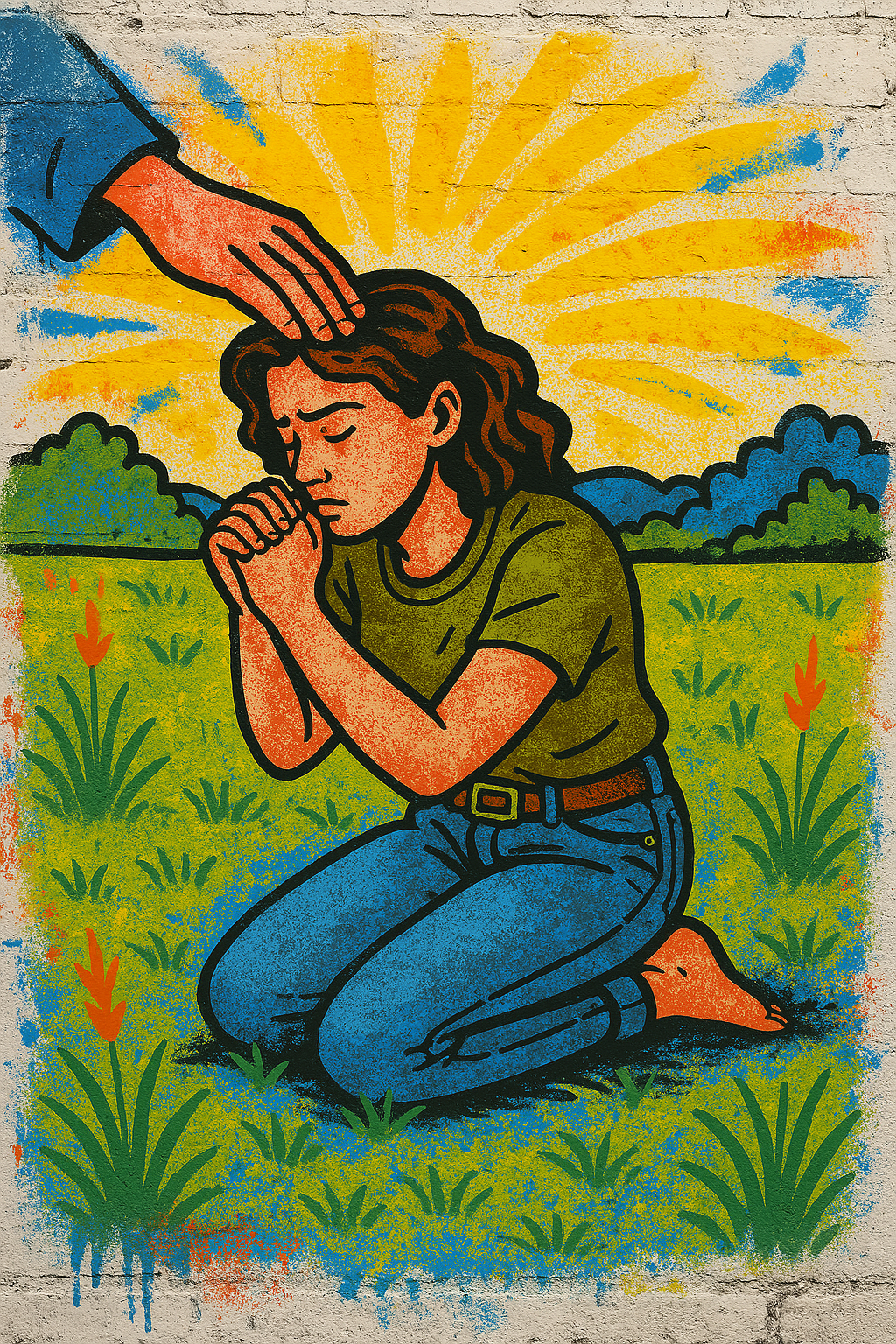 Humbled Prayer 2 - Street Art - Scriptures Illustrated