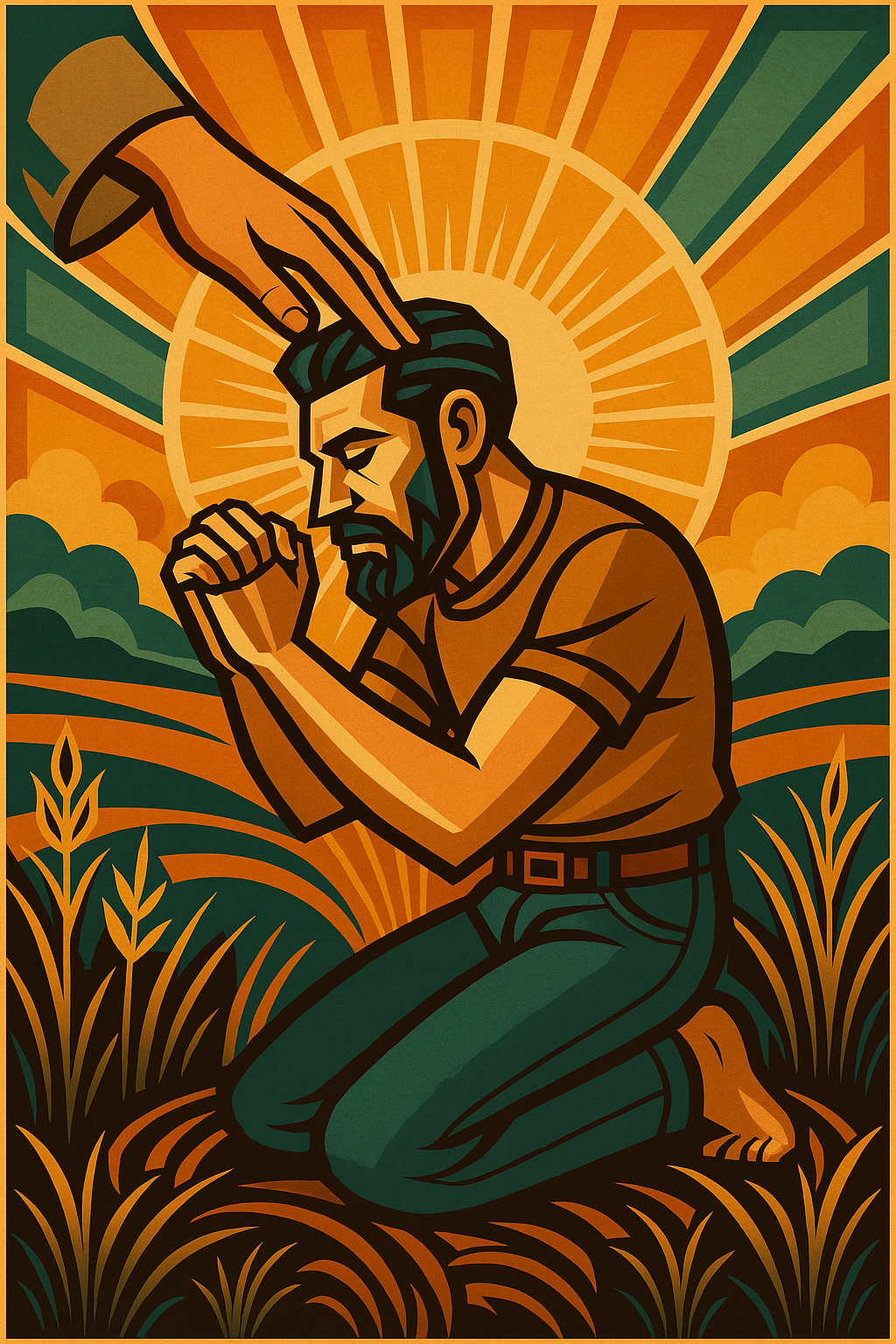 Humbled Prayer - Art Deco - Scriptures Illustrated