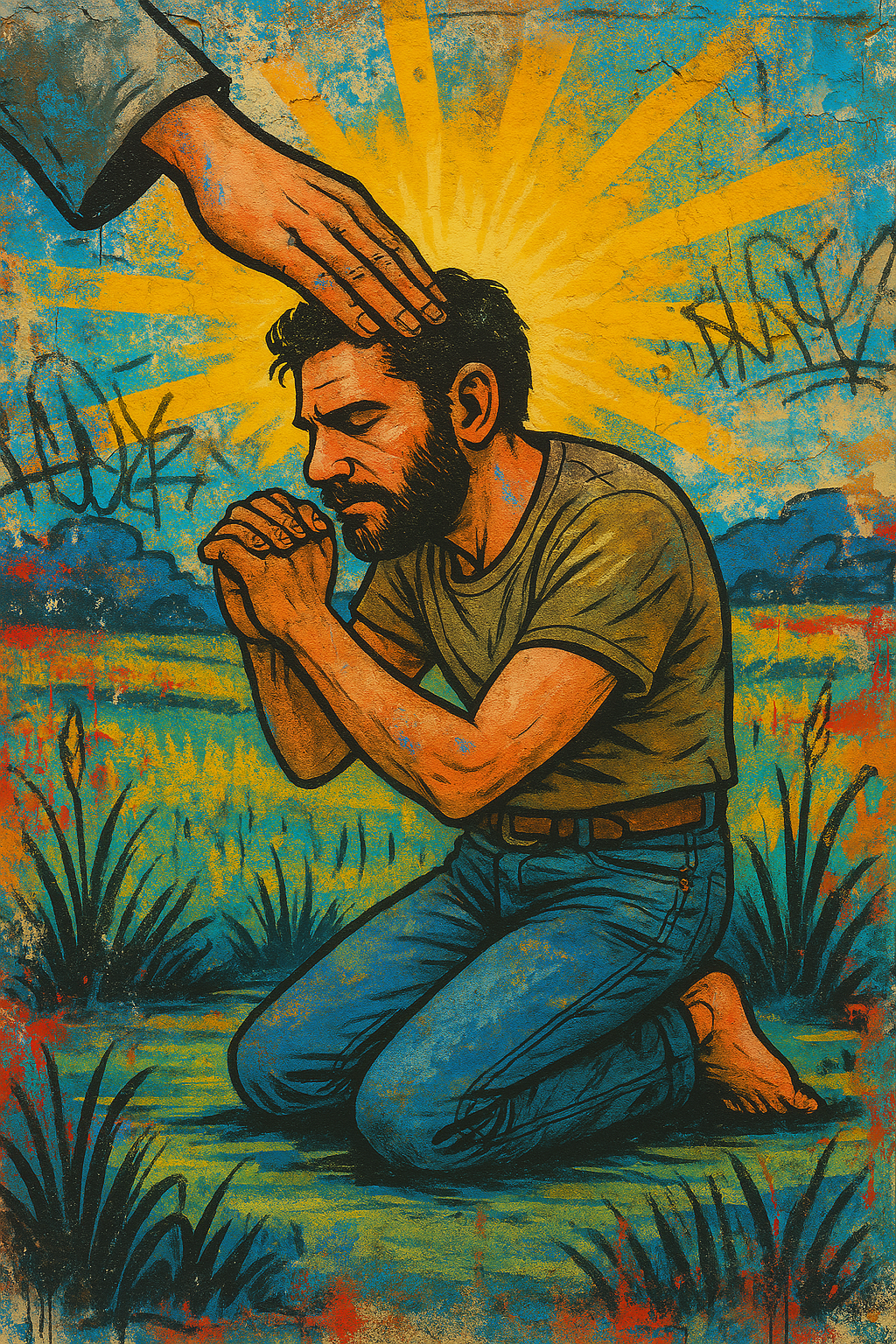 Humbled Prayer - Street Art - Scriptures Illustrated