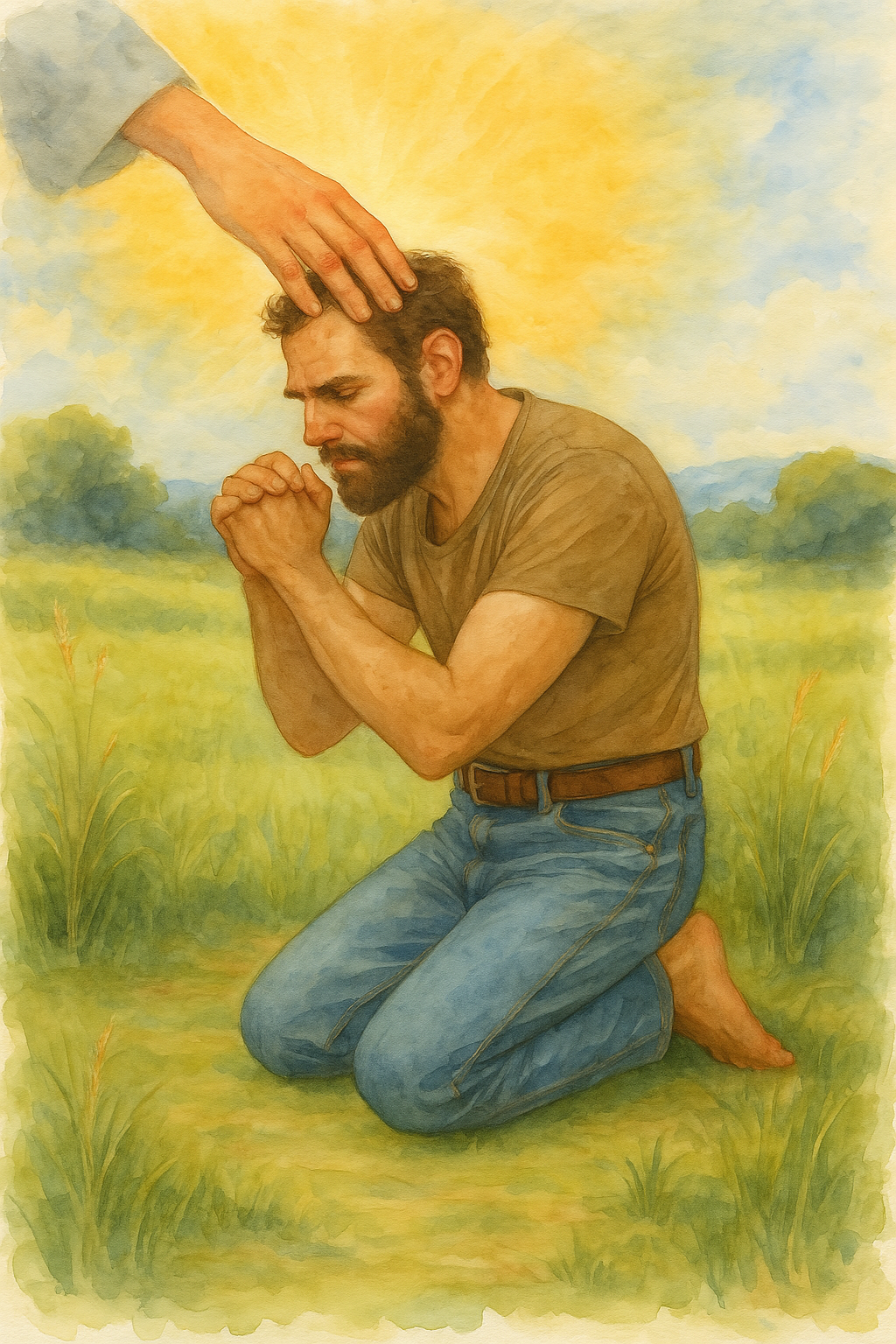 Humbled Prayer - Watercolor - Scriptures Illustrated