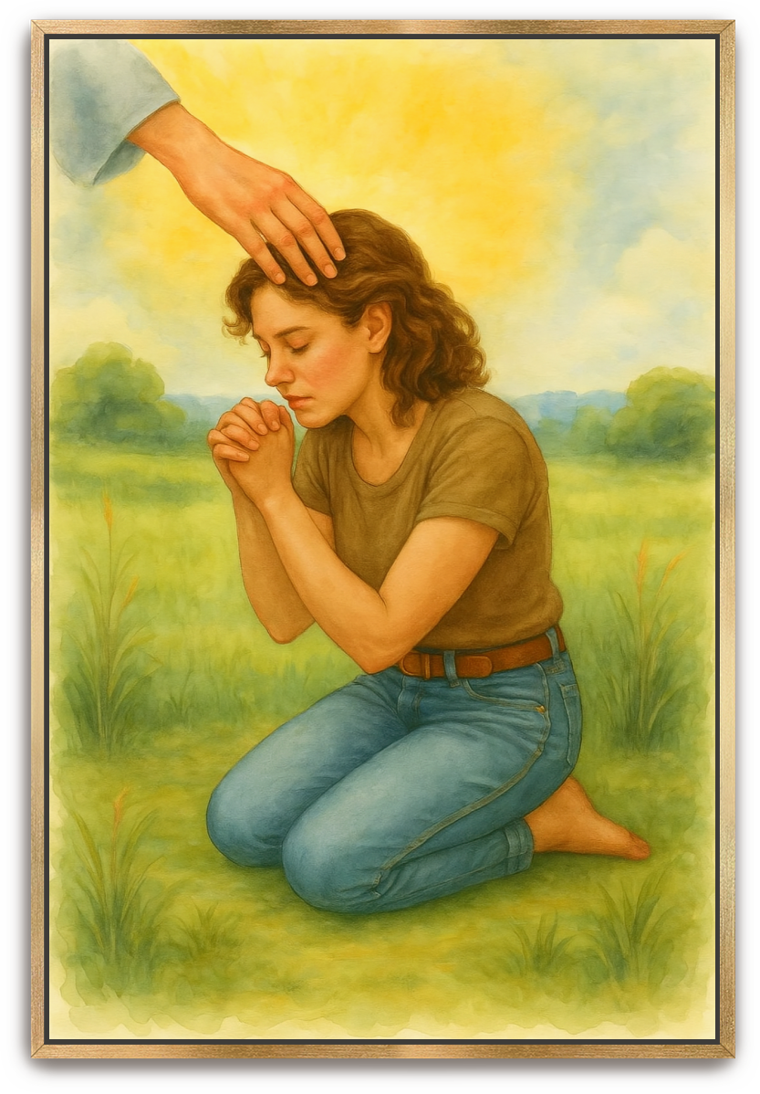 Humbled Prayer 2 - Watercolor - Scriptures Illustrated