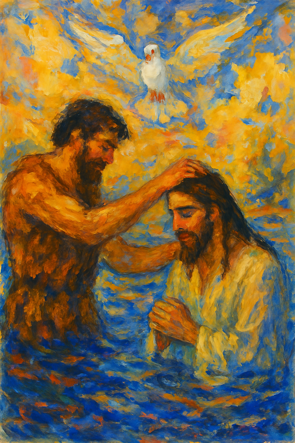 Jesus Baptized - Abstract Expressionism