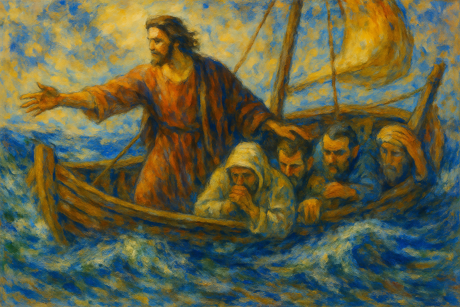 Jesus Calmed - Impressionism - Scriptures Illustrated