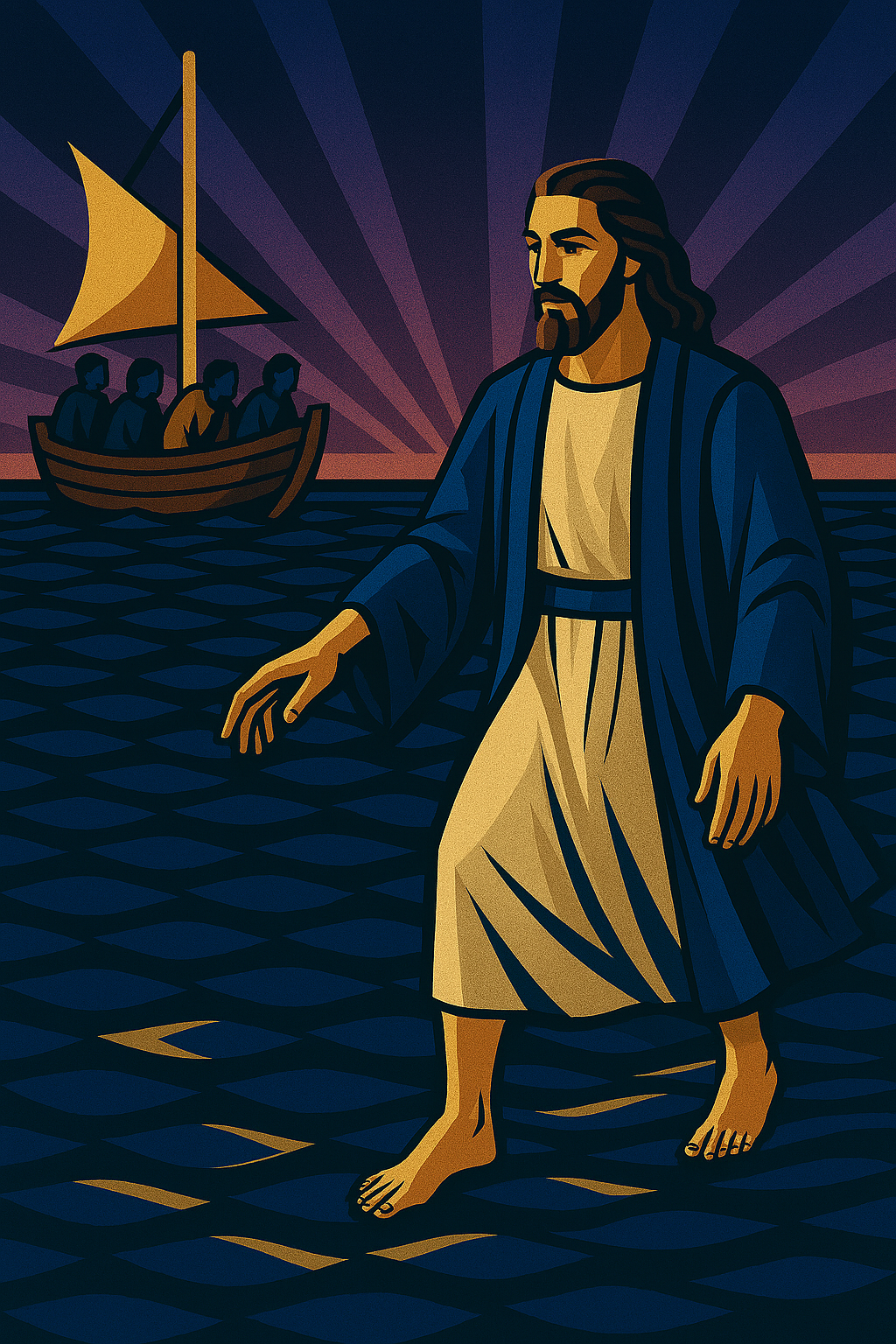 Jesus Walked - Art Deco - Scriptures Illustrated
