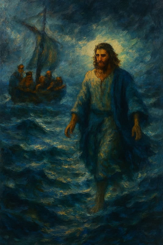 Jesus Walked - Impressionism Dark