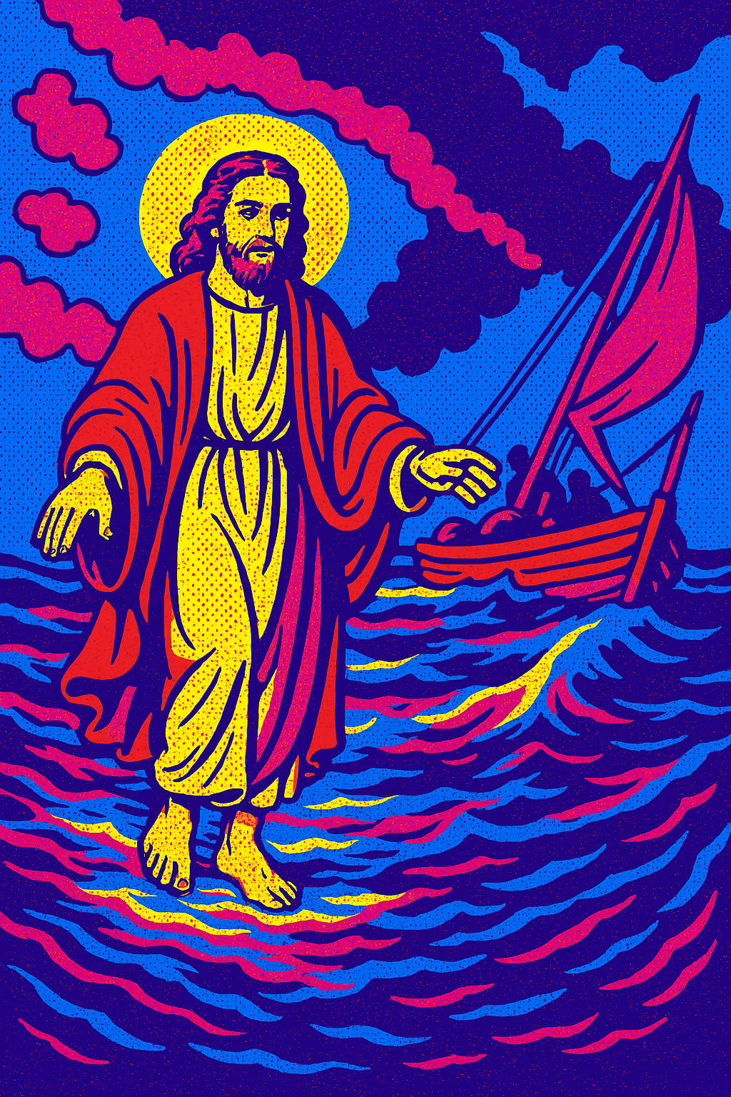 Jesus Walked - Pop Art - Scriptures Illustrated