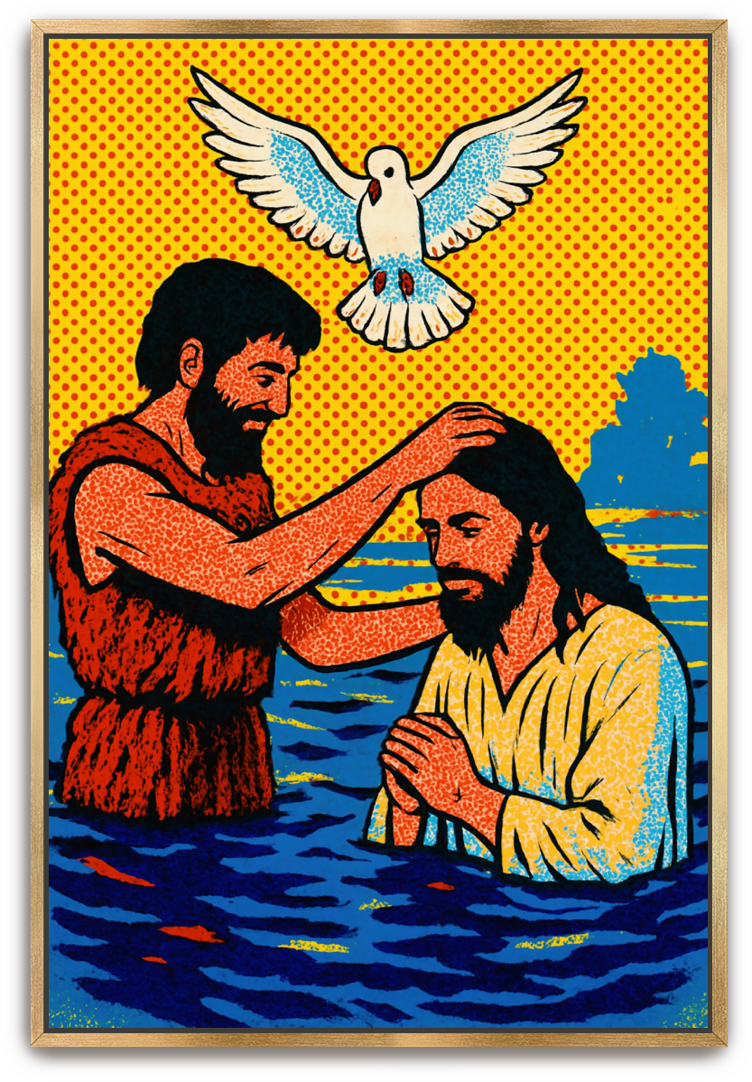 Jesus Baptized - Pop Art - Scriptures Illustrated