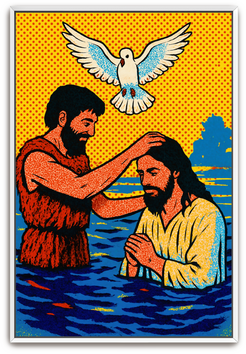 Jesus Baptized - Pop Art - Scriptures Illustrated