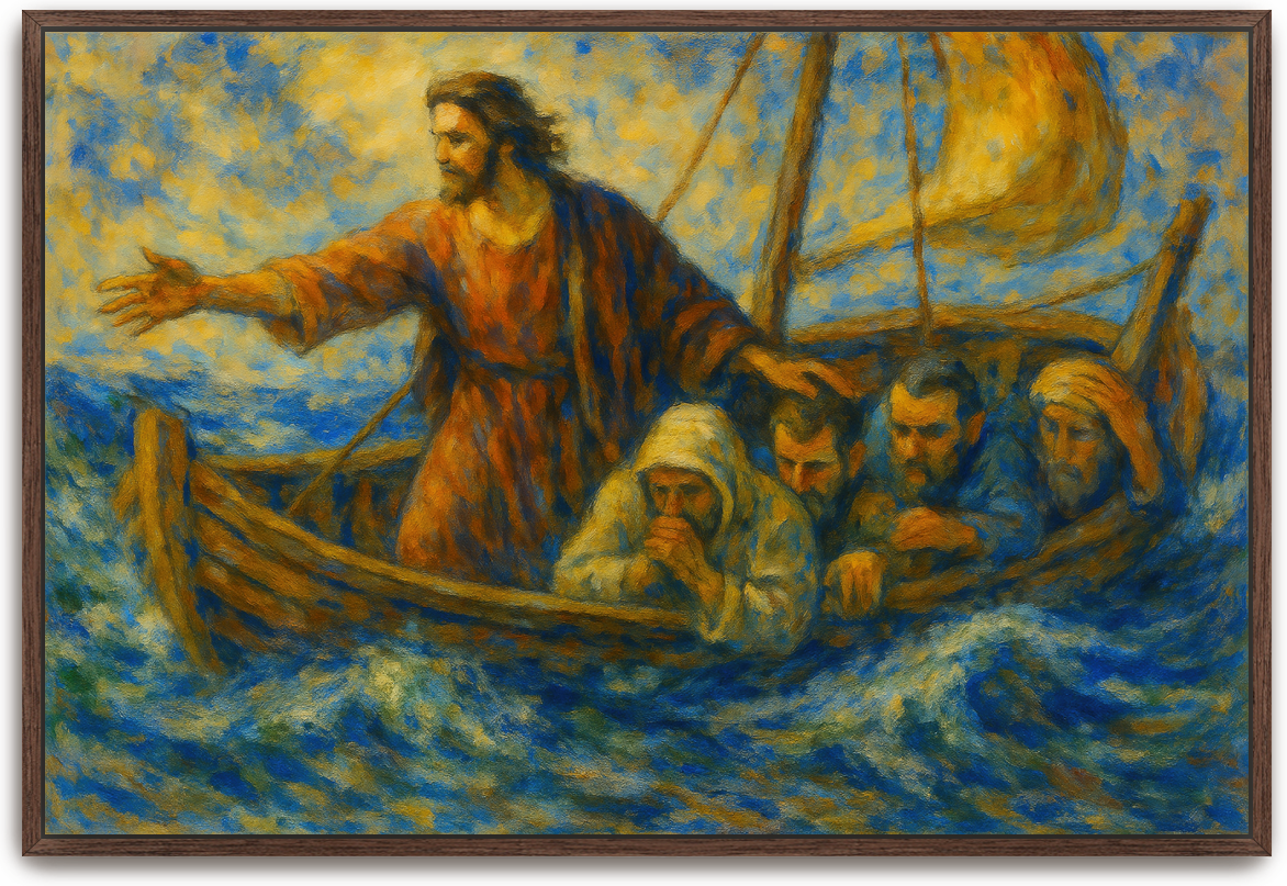 Jesus Calmed - Impressionism - Scriptures Illustrated