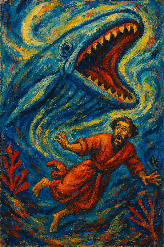 Jonah Pursued - Abstract Expressionism - Scriptures Illustrated
