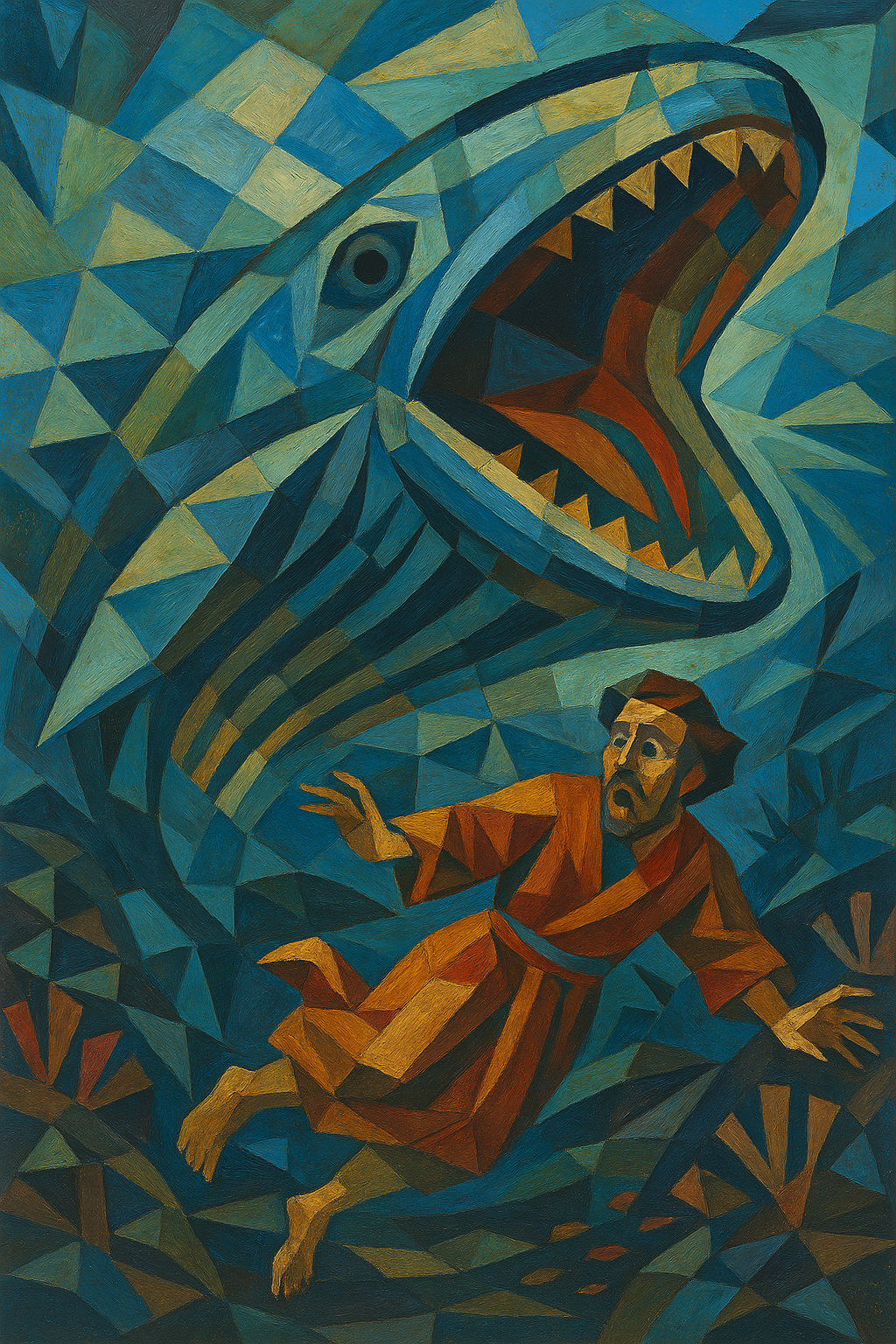 Jonah Pursued - Cubism - Scriptures Illustrated