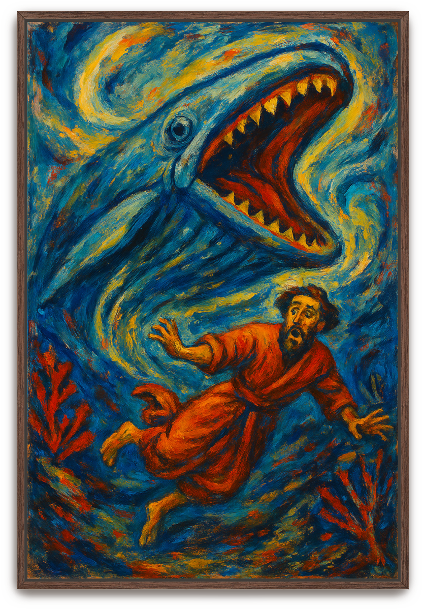 Jonah Pursued - Abstract Expressionism - Scriptures Illustrated