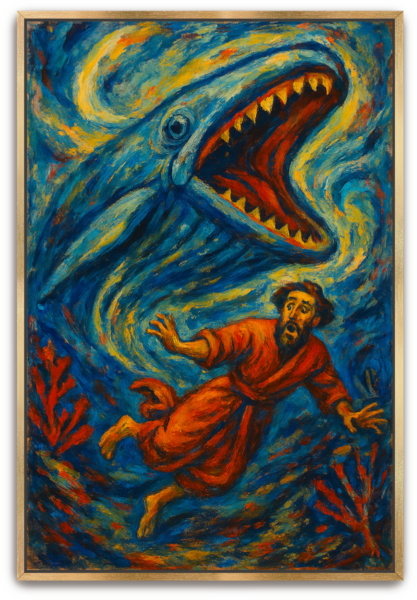 Jonah Pursued - Abstract Expressionism - Scriptures Illustrated