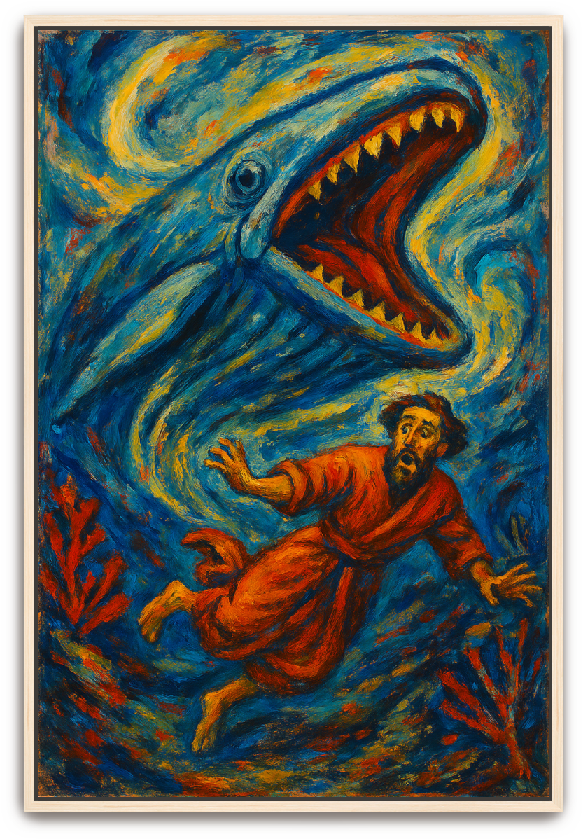 Jonah Pursued - Abstract Expressionism - Scriptures Illustrated