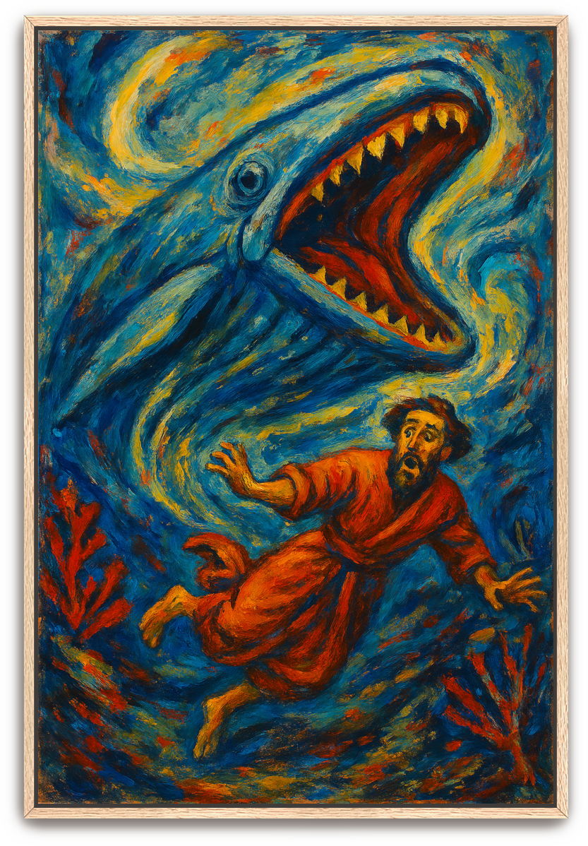 Jonah Pursued - Abstract Expressionism - Scriptures Illustrated