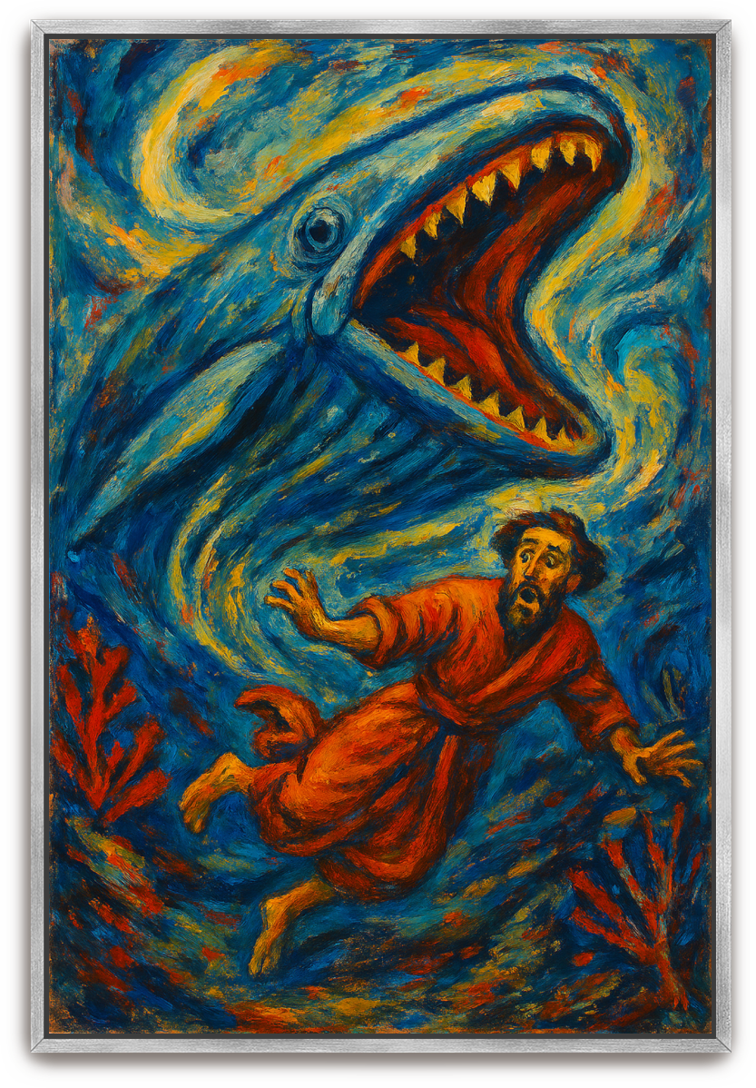 Jonah Pursued - Abstract Expressionism - Scriptures Illustrated