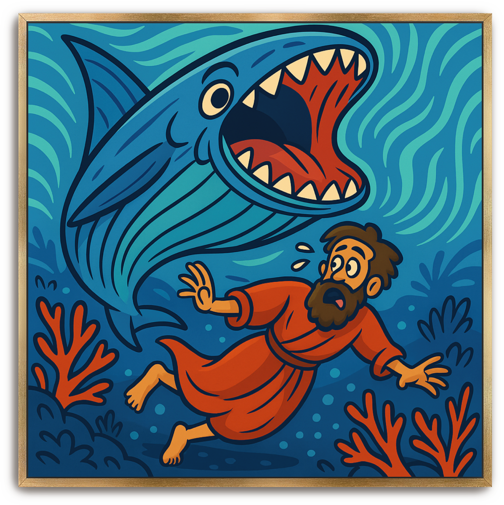 Jonah Pursued - Cartoon - Scriptures Illustrated