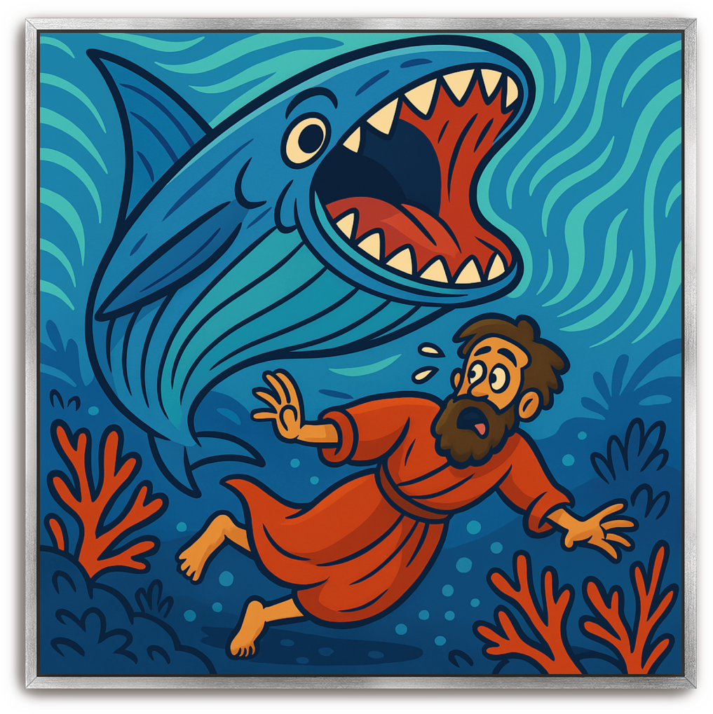 Jonah Pursued - Cartoon - Scriptures Illustrated