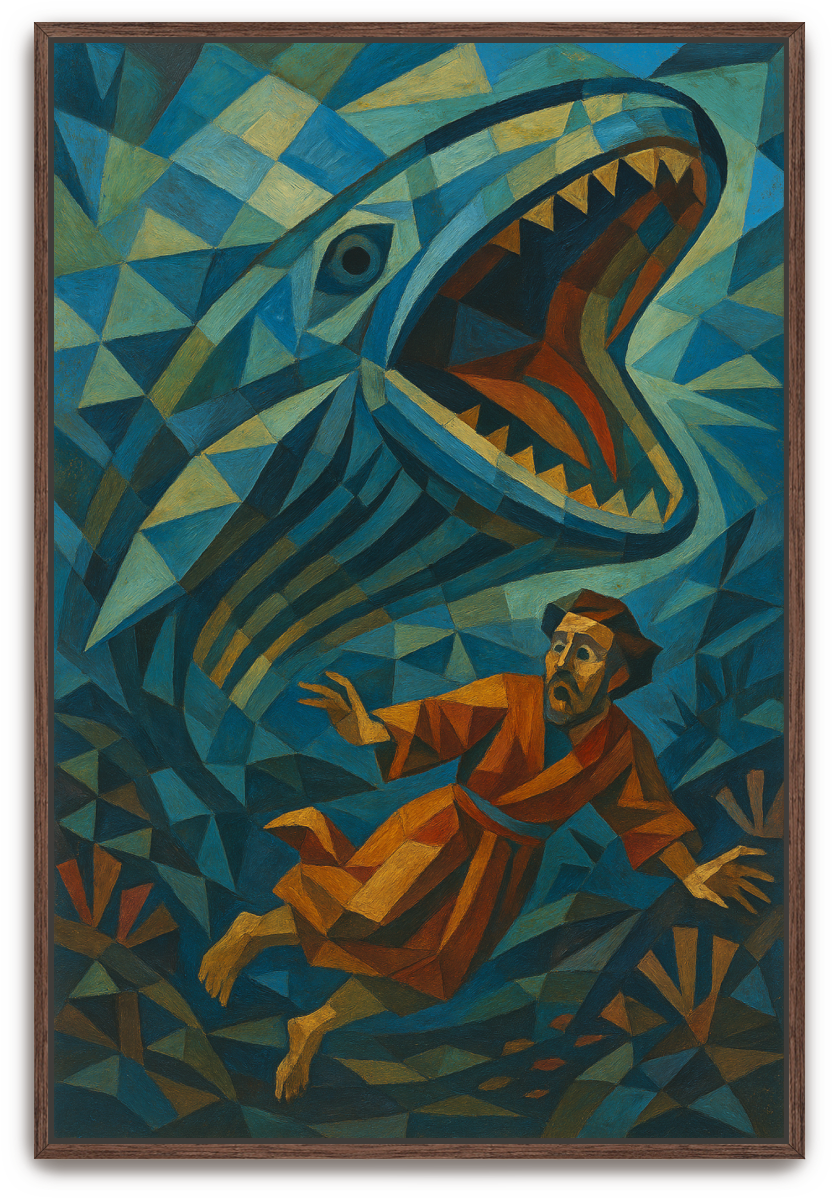 Jonah Pursued - Cubism - Scriptures Illustrated