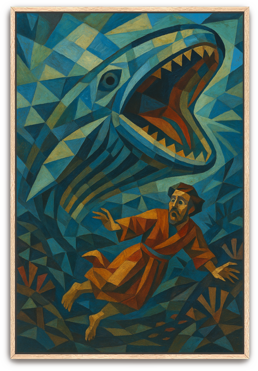 Jonah Pursued - Cubism - Scriptures Illustrated