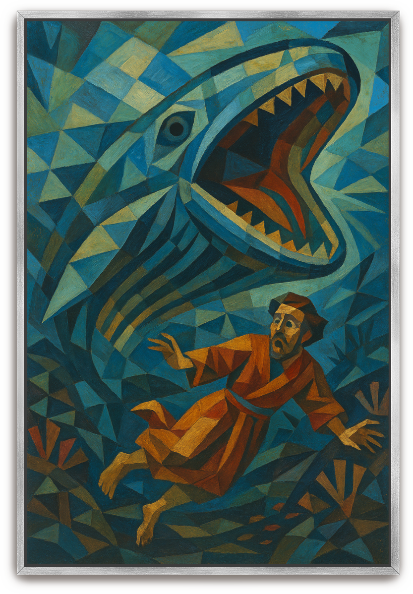 Jonah Pursued - Cubism - Scriptures Illustrated