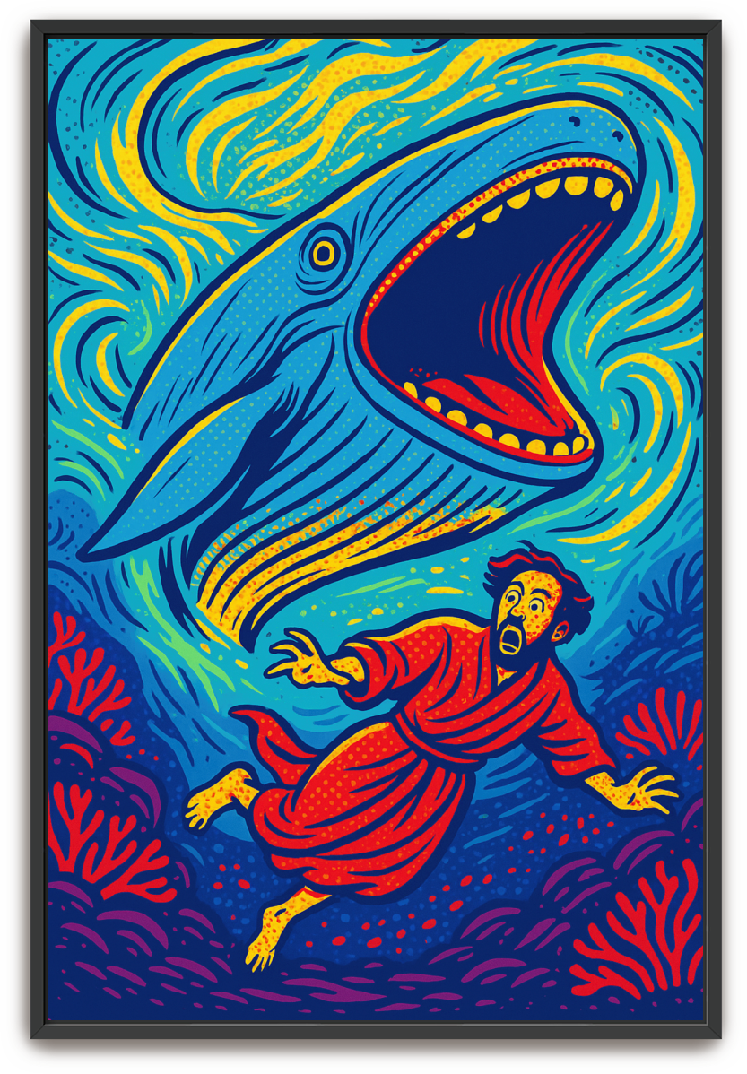 Jonah Pursued - Pop Art - Scriptures Illustrated