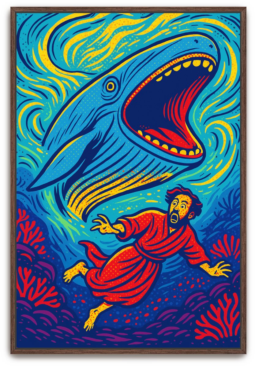Jonah Pursued - Pop Art - Scriptures Illustrated
