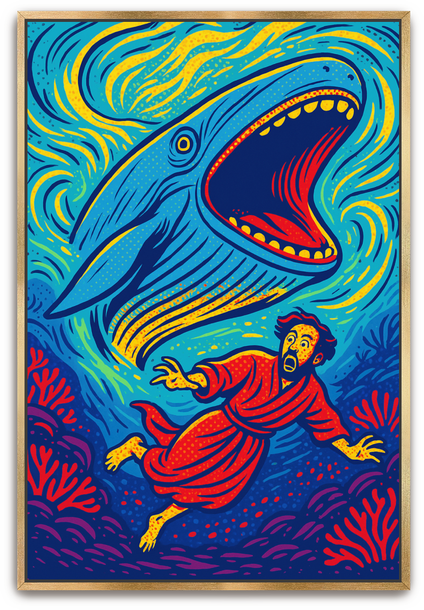 Jonah Pursued - Pop Art - Scriptures Illustrated