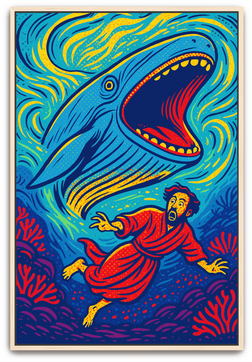 Jonah Pursued - Pop Art - Scriptures Illustrated