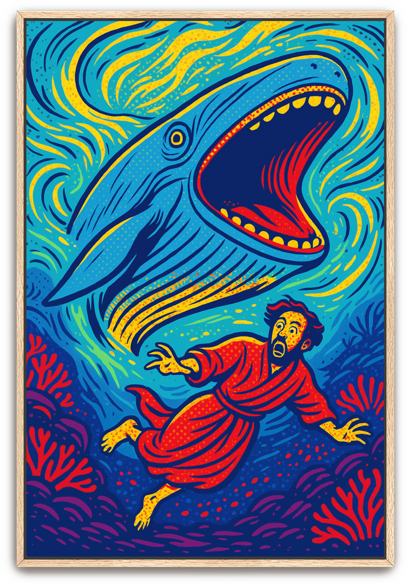Jonah Pursued - Pop Art - Scriptures Illustrated