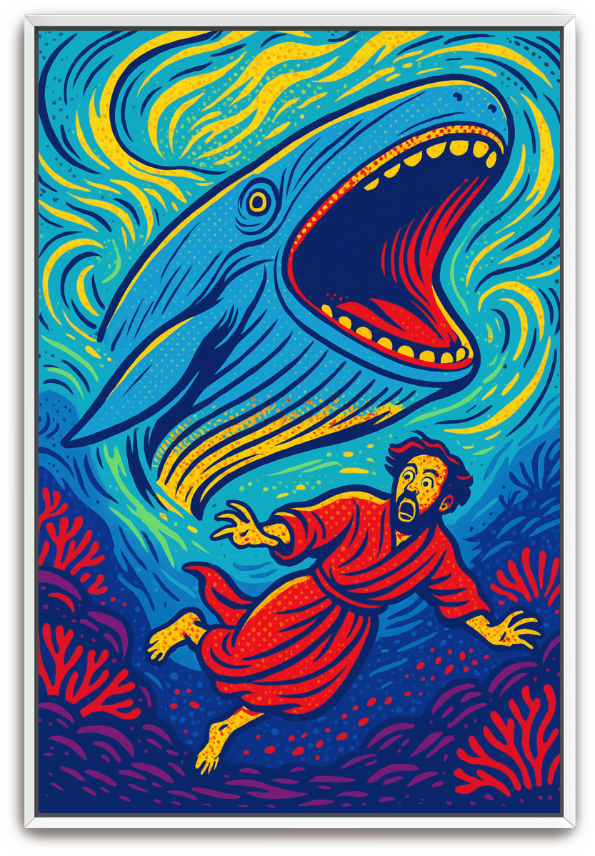 Jonah Pursued - Pop Art - Scriptures Illustrated