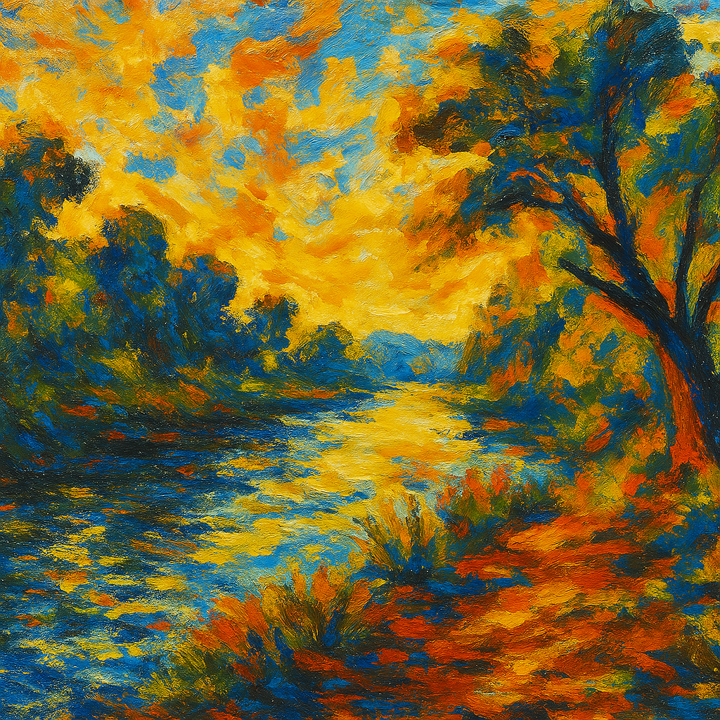 Jordan River - Abstract Expressionism - Scriptures Illustrated