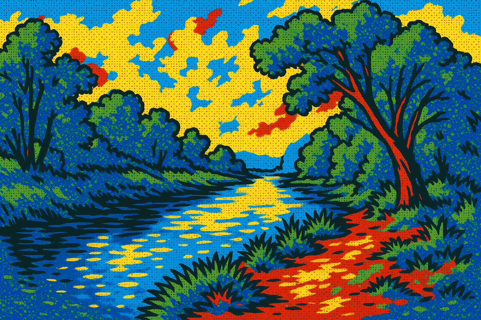 Jordan River - Pop Art - Scriptures Illustrated