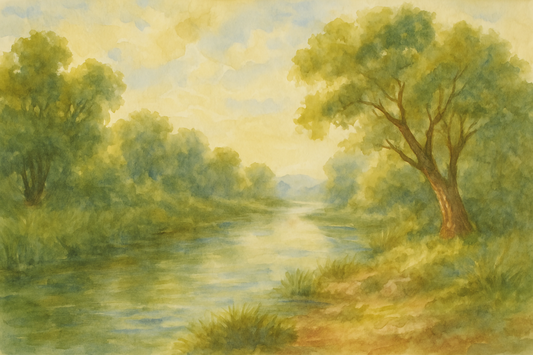 Jordan River - Watercolor - Scriptures Illustrated