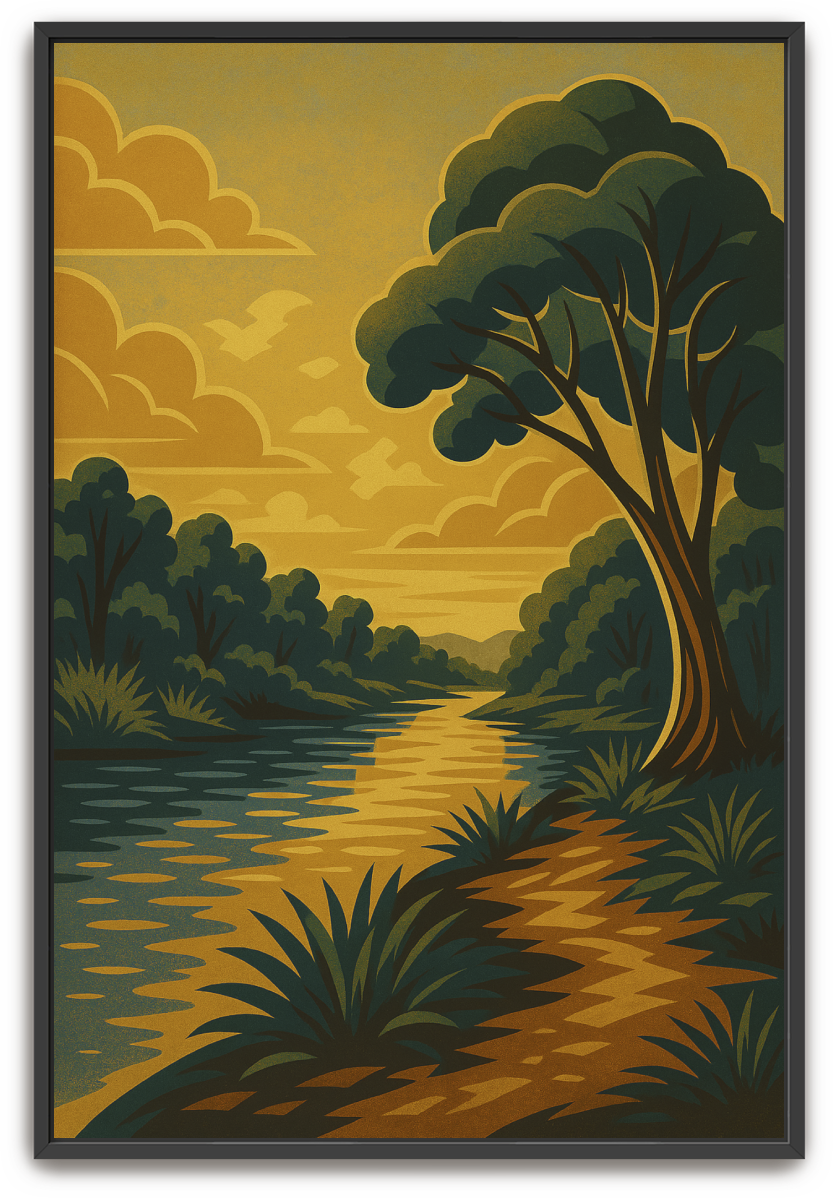 Jordan River - Art Deco - Scriptures Illustrated