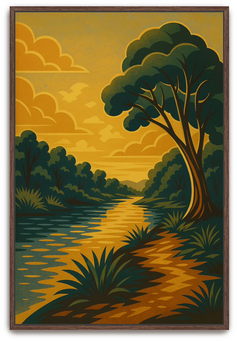 Jordan River - Art Deco - Scriptures Illustrated