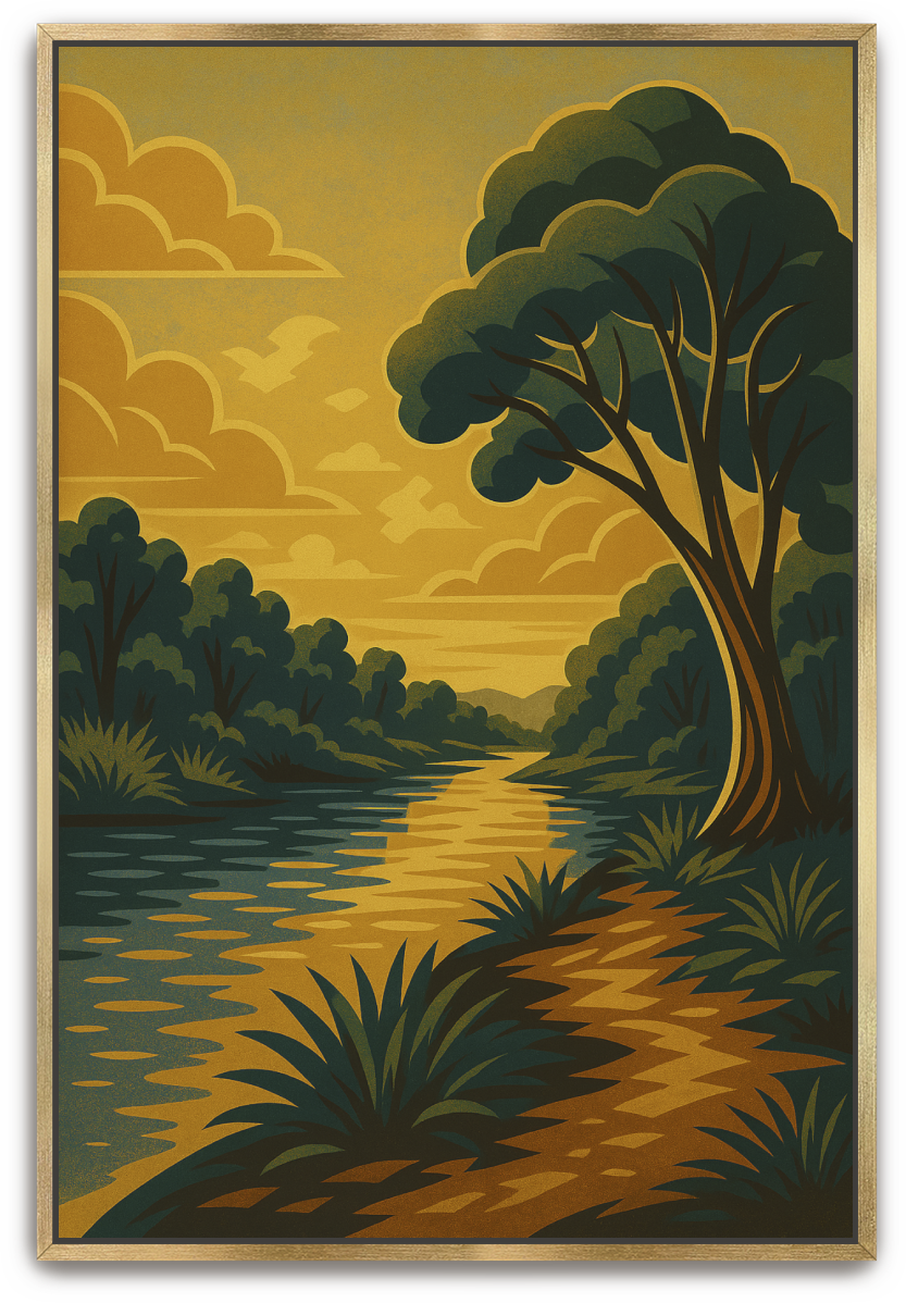 Jordan River - Art Deco - Scriptures Illustrated